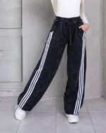 Pantalón palazo con líneas color negro - foto 6