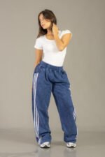 Pantalón palazo procesado con línea en color azul - foto 11