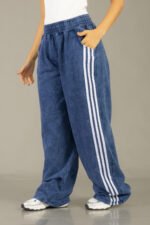Pantalón palazo procesado con línea en color azul - foto 16