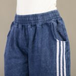 Pantalón palazo procesado con línea en color azul - foto 17