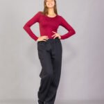 Pantalón palazo de friza peinado - foto 4