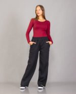 Pantalón palazo de friza peinado - foto 8